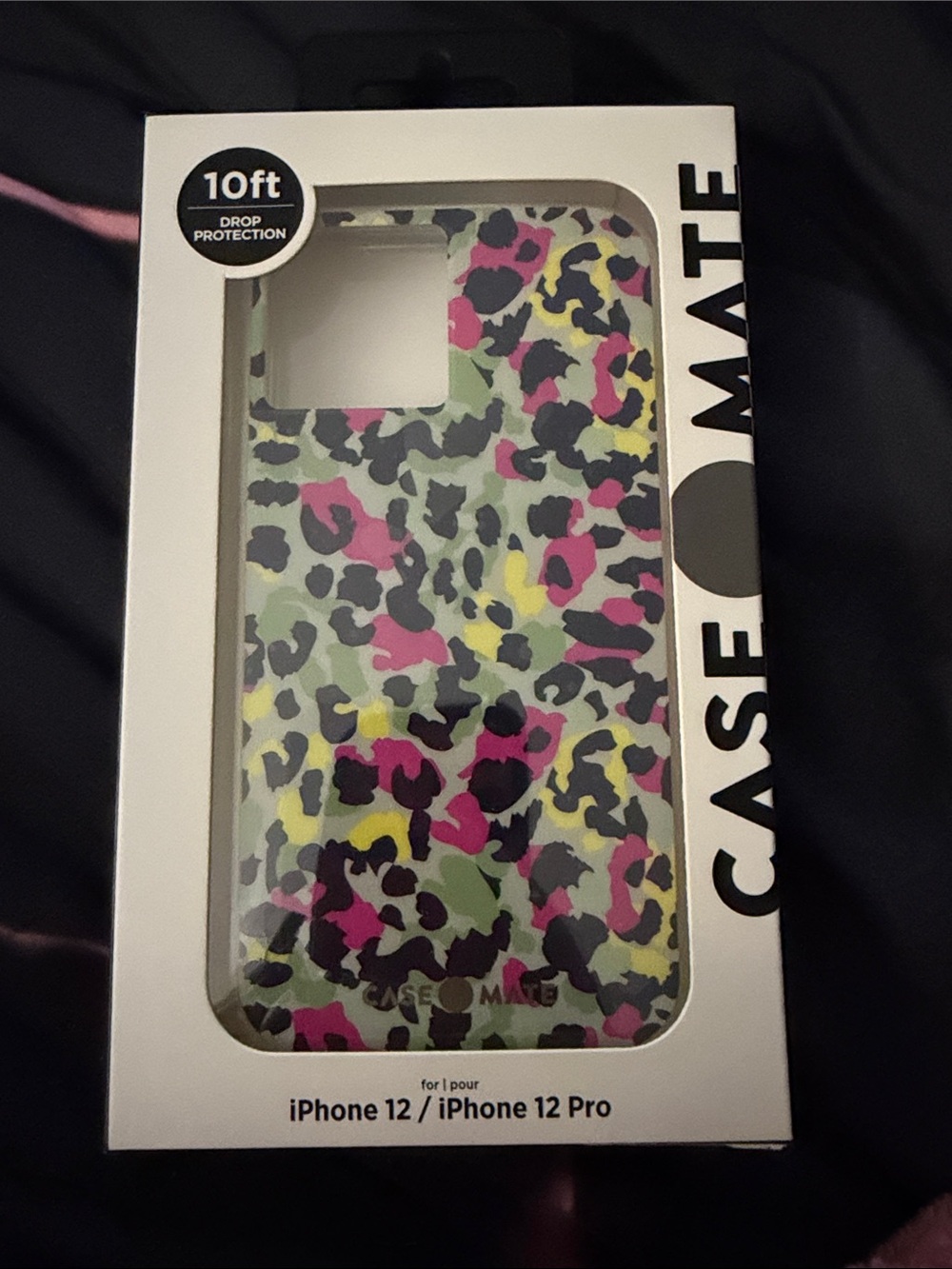 Case-Mate Pink Yellow Black Leopard Print Case for iPhone 12 / 12 Pro
